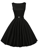 Swing Kleider Damen festlich Vintage Kleider Sommer Retro Kleid mit gürtel M CL6086-13