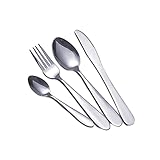 Besteck-Set aus Edelstahl, mit Messer, Löffel, Gabel, Besteck-Set, hochglanzpolierte Utensilien für Zuhause, Küche, Restaurant, Hotel, Silber, 4-teilig