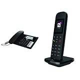 Telekom Sinus PA 207 Plus Tischtelefon und Mobilteil, schwarz & Festnetztelefon Speedphone 12 in Schwarz schnurlos | Zur Nutzung an aktuellen Routern mit DECT-CAT-iq S