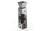 Kobolo Blumensäule Dekosäule Pflanzsäule mit Schale Hole - Metall grau - 82