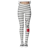 IFOUNDYOU Leggings Damen Warm High Waist Bleistifthosen Weihnachten Bedruckte Bauchkontrolle Yogahosen Push Up Blickdicht Lang Laufhose Jogginghose Sportlegg