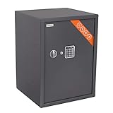 Brihard Business XL Tresor Safe mit Elektronischem Schloss, 50x35x36cm (HxWxD), Titan G