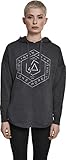 MERCHCODE Damen Linkin Park Kapuzenpullover OML Oversize Hoody mit Band-Logo-Print, Charcoal, XS