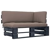 vidaXL Kiefernholz Schwarz Imprägniert Garten Ecksofa Modular Palettensofa Lounge Sofa Palettenmöbel Gartenmöbel Einzelsofa G