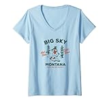 Damen Big Sky, Montana Pants Are For Tourists Funny Ski Pinup T-Shirt mit V