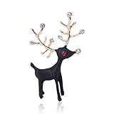 HJMEWW Niedliche Cartoon-Weihnachtshirsch-Tierbrosche b