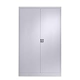 Mauser Stahlschrank mit Flügeltüren - 4 Fachböden, Breite 1200 mm - weißaluminium, Außentiefe 600 mm - Aktenschrank Büroschrank Flügeltürenschrank Flügeltürenschränke Flügeltürschrank