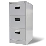 Cigopx Registerschrank mit 3 Schubladen Grau 102,5 cm S