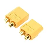 JMT XT60 Bullet Connectors Steckverbinder, Stecker und Buchse, für RC ESC Lipo Akku, Gelb, 50