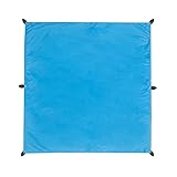 CelinaSun Sonnensegel PES UPF 50+ Outdoor Quadrat 2 x 2m blau mit Viererpack Spannseil elastisch Backpacking