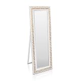 Shabby Chic Wandspiegel - 130 x 45 cm - Groer franzosischer Standspiegel im Vintage Stil - Antik Wei und G