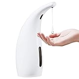 GULICA Automatischer Seifenspender, berührungsloser Flüssigseifenspender weiß, berührungsloser Händedesinfektionsmittelspender mit Infrarot-Bewegungssensor, wasserdicht, 300 ml, Weiß