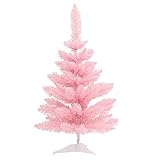 BESPORTBLE Mini Weihnachtsbaum Tannenbaum Rosa Künstlicher Christbaum Klein Miniatur Tanne Tischdeko für DIY Basteln Schaufenster Xmas Party Weihnachtsdeko 60