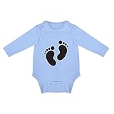 DKISEE Gaitubao Baby Fußabdruck Baby Body Langarm Blau Baby Onesies 0-3 Monate DOD-q0rokwxocsvx