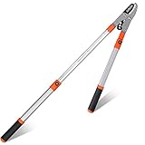 Paick Garten Teleskop-Astschere 690mm - 1024mm einstellbar Teleskopierbare Bypass-Baumschere, Getriebeastschere für Zweige mit 50 mm Durchmesser, Antihaftb