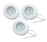 3er Set Halogen Möbeleinbauleuchte | Weiß glänzend | DIMMBAR | inklusive 12V 20Watt G4 Leuchtmittel und 15cm Anschlusskab