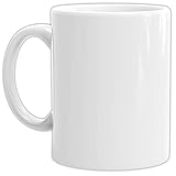 Tassendruck Bastel-Tassen ohne Druck zum Bemalen aus Hochwertiger Keramik Einzeln oder im Set/Mug/Cup/Becher/Pott - 1 Stück W