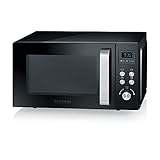 SEVERIN MW 7750 2-in-1 Mikrowelle (800 W, mit Grillfunktion, Inklusive Grillrost und Drehteller, Ø 24,5 cm) schw