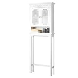 COSTWAY Toilettenregal Badezimmerregal Toilettenschrank Standbadregal Überbauschrank Waschmaschinenregal Badregal Lagerregal weiß
