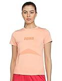 PUMA Damen, Evostripe Evoknit Tee T-shirt, Apricot Blush, L