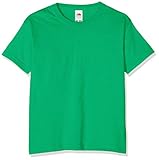 Fruit of the Loom Jungen T-Shirt Value T, Grün (Kelly Green),5-6 Jahre (Herstellergröße:26)