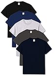 Fruit of the Loom Valueweight-T-Shirt für Herren, kurzärmelig, 5 Stück Gr. XL, Schwarz/Marineblau/Heather Grey/Light Graphite/Deep Navy