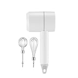 Schneebesen Mini Cordless Electric Egg Beatter Handheld USB Wiederaufladbare Lebensmittelmixelmilch Fruchter 3-Gang-Creme-Lebensmittel-Kuchen-Mixer RüHrbesen (Color : White)