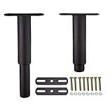 NOVEMIK 2 Stück verstellbare höhenverstellbare runde Mittelstützbeine für Bettgestell, Sofa, Möbel, Schrankfuß, Metallbeine, Bettrahmen, Lattenstützbein für Holzlatten (13 cm bis 24,1 cm)