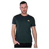 ALPHA INDUSTRIES Herren Basic T Small Logo T-Shirt, Dark Petrol, XL