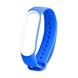 JSANSUI Intelligentes Uhrenband for Xiaomi MI-Band 5 zweifarbig TPE. Ersatzgurtarmband. (Color : Dark Blue+White)