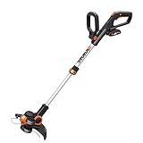 WORX WG163E.1 20V Akku-Rasentrimmer –​​ Inkl. Li-Ion Akku, Ladestation, Spule, Sicherheitsschutz und Rad zum Kantenschneiden, 30 cm S