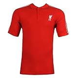 Liverpool FC Offizielles Poloshirt mit kurzen Ärmeln, Logo vorne und Aufdruck auf den Seiten, Farbe Rot mit weißen Details, Baumwolle und Polyester, Größen für Erwachsene und Jung