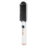 Haarglätterbürste, 35W Glättbürste mit 3 Gängen Negativ-Ionen-Kamm Haarpflege Hairstyling-Tool Haare nicht verletzen 150 bis 200℃(EU-STECKER)