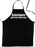 ShirtShop-Saar Kaiserslautern - You'll Never Drink Alone; Schürze (Latzschürze - Grillen, Kochen, Berufsbekleidung, Kochschürze), schw