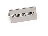 6 Stück Reserviert Schild / Tischaufsteller / Chrom-Nickel-Stahl 10 cm x 5