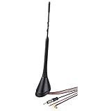 Hama Auto Antenne für DAB/DAB+, AM/FM (flexible Dachantenne für Digitalradio Empfang im Autoradio, Band III, L-Band, SMB (f)-Stecker, elektronisch verstärkt, aktiv, 12 V, Kfz Autoantenne) schw