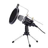 Tuimiyisou Mikrofon Für Telefonaufnahme Mikrofon Studio-Broadcast-kondensator-mikrofon-computermikrofon Mit Stativständer, Pop-Filter Für Karaoke, Gaming, Podcast, Konferenz, Facebook, YouTub