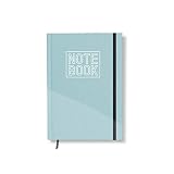 42thinx Notizbuch Notebook - Türkis DIN A5 kariert I Notizblock mit Hardcover 192 Seiten mit Designcover I Hochwertiges Journal Notebook mit Lesezeichen und Gummiband I Notizblock gebunden M
