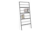 LIFA LIVING Schwarzer Zeitungshalter für die Wand, Zeitungsständer aus Metall, Dekorativer Zeitschriftenständer, Zeitschriftenhalter 171 x 75 x 4