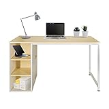 hjh OFFICE 830067 Computertisch 120x60 WORKSPACE H II Weiß/Eiche Schreibtisch Regal Kombi, Organizer, viel S