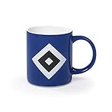 Hamburger SV Kaffeebecher mit Logo Die Keramik-Tasse für echte Fans! Offizieller Fanartikel Spülmaschinen- und mikrowellengeeignet 350 ml Fassungsvermögen [blau/weiß/schwarz]