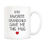 5Aup Tasse mit der Aufschrift „My Favorite Grandchild Gave Me This Tasse, Weihnachtsgeschenke, Opa Oma Tasse von Enkelkindern, Enkelin, Enkelsohn – Geschenk für Großeltern, Männer, Frauen, 325