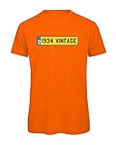 Street Decals 1934 Vintage Nummernschild Geburtstag Grafik 100% Bio Very T-Shirt in Geschenkbox - Perfektes Weihnachts- / Geburtstagsgeschenk, Orange, XL