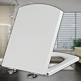 YISUPP Absenkbarer Toilettendeckel Eckig Antibakteriell Wc Sitz Toilettensitz Antibakterielle und Abnehmbare Klobrille Easy-Clean Wc Deckel Top-Installation,White-44~50 * 37