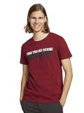 TOM TAILOR Denim Herren T-Shirt mit Print 1016303, 25652 - Burned Cordovan Red, L