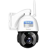 Jennov 5MP PTZ Überwachungskamera 30x Fach Digitaler Zoom Super HD WLAN IP Kamera 355° schwenkbar 90° neigbar Zweiwege-Audio 60m Nachtsicht IP66 APP Fernzugriff Bewegungserkennung mit 64GB TF