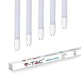 V-TAC T8 LED-Röhre aus Nanokunststoff nachrüstbarer fluoreszierender Ersatz für Leuchtstoffröhre G13 [Energieklasse A ++] (Weiß 4000K, 18W-120cm) Lampe | 5er Pack