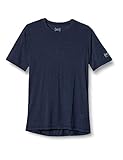 super.natural Dünnes Herren Kurzarm T-Shirt, Mit Merinowolle, M BASE TEE 140, Größe: L, Farbe: Dunkelb