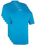 Ultrasport Herren Sport Freizeit T-Shirt mit Rundhalsausschnitt 5er Set, Blau, XL