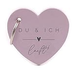 Schlüsselanhänger Herz Leder Du & Ich läuft - 3 Geschenkidee Valentinstag Jahrestag Geburtstag